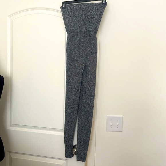 Aerie Gray Textured Sweater Fold Top Leggings Tights Size S - Picture 3 of 5